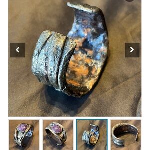 Artisan Silver and Bronze Cuff Bracelet